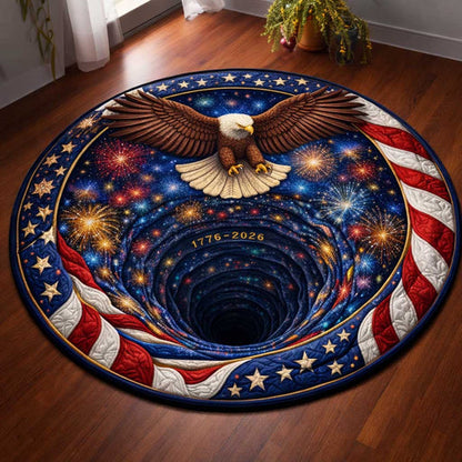 Eagle America 250 Years Quilted Round Mat 4Th Of July Home Decor Patriotic Gifts