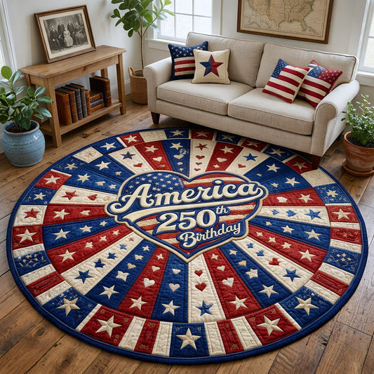 America 250Th Birthday Quilted Round Mat Fourth Of July Party Decorations Gifts For Wife