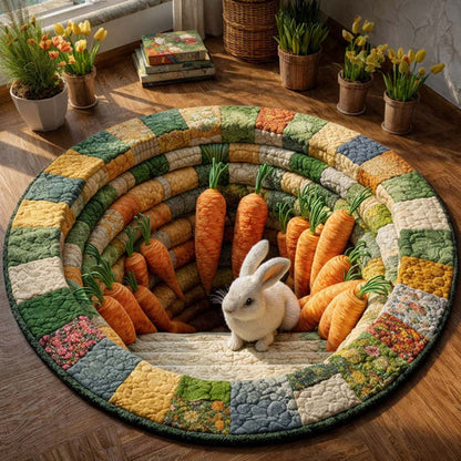 Bunny And Carrots Quilted Round Mat Home Decor Ideas Cool Gifts For Bunny Lovers