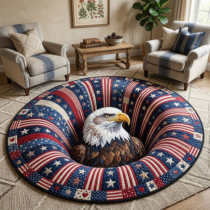 Eagle America 250 Years Quilted Round Mat Fourth Of July Decorations Gift For Patriots