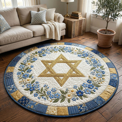 Magen David Quilted Round Mat Elegant Home Decor Gifts For Mothers On Mother_s Day