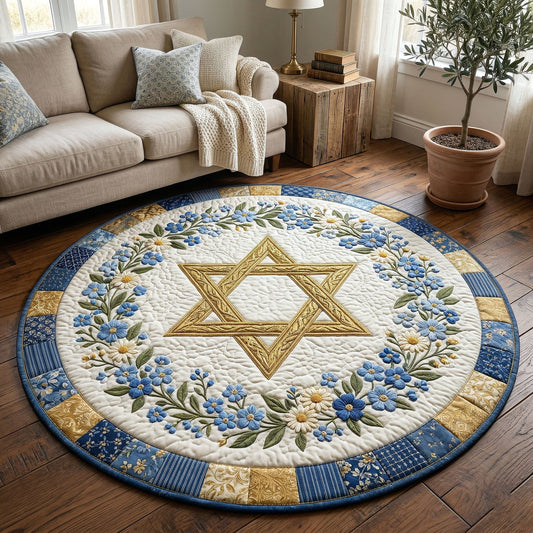 Magen David Quilted Round Mat Elegant Home Decor Gifts For Mothers On Mother_s Day