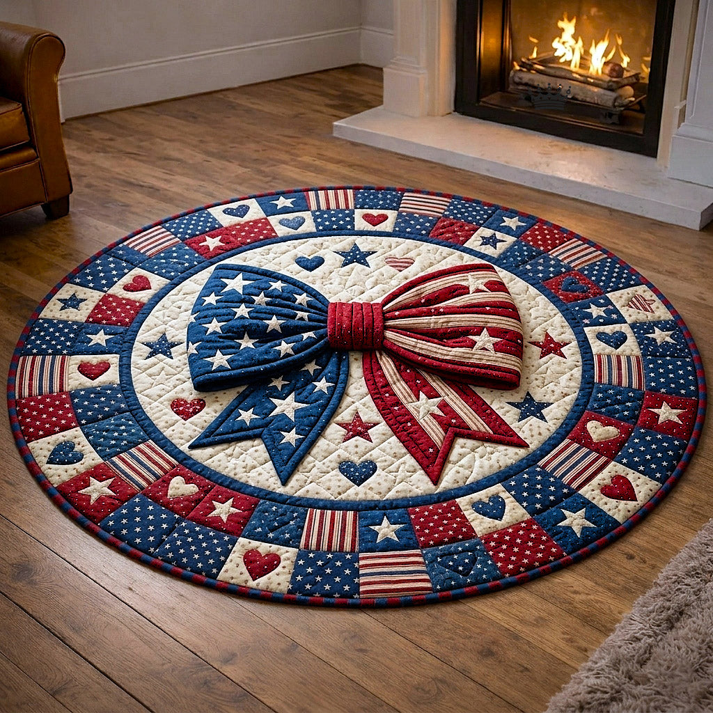 America 250Th Anniversary Quilted Round Mat 4Th Of July House Decorations Patriotic Gifts