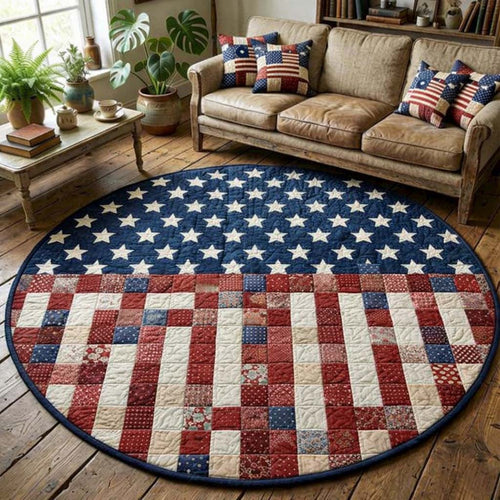 America 250 Years Patriotic Quilted Round Mat 4Th Of July Decor Patriotic Themed Gifts