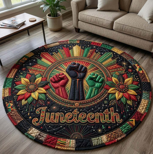 Juneteenth Quilted Round Mat Juneteenth Federal Holiday Home Decor Gift Ideas