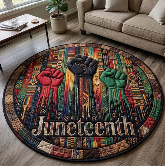 Juneteenth Quilted Round Mat Juneteenth Federal Holiday Home Decor Unique Gift Ideas