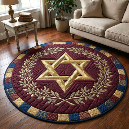 Majestic Star Of David Quilted Round Mat Elegant Home Decor Best Mothers Day Gifts
