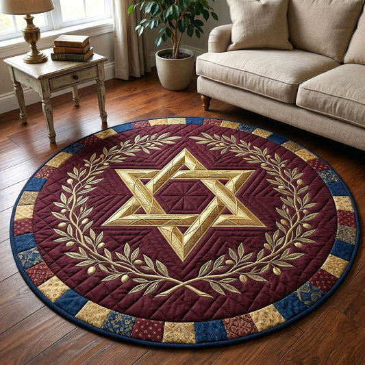 Majestic Star Of David Quilted Round Mat Elegant Home Decor Best Mothers Day Gifts