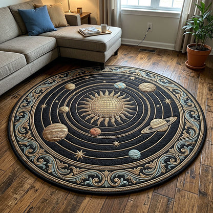 Majestic Solar System Quilted Round Mat Aesthetic Home Decor Mother_s Day Gift Ideas