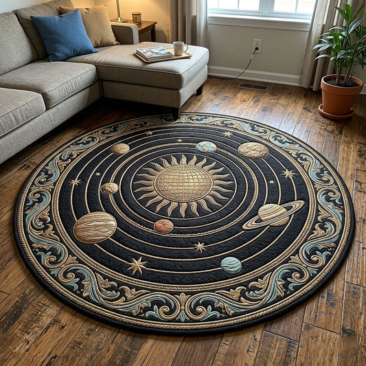 Majestic Solar System Quilted Round Mat Aesthetic Home Decor Mother_s Day Gift Ideas