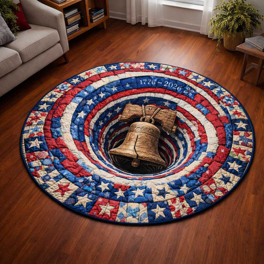 Liberty Bell 1776 2026 Quilted Round Mat 4Th Of July Decorations Patriotic Gifts For Men