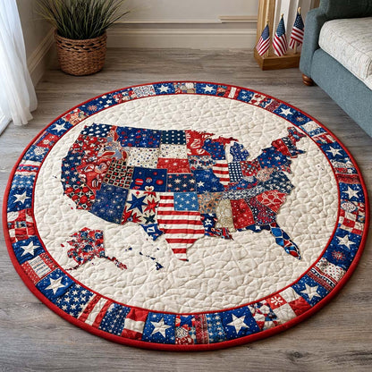 America 250Th Anniversary Quilted Round Mat 4Th Of July Home Decor Patriotic Themed Gifts(1)