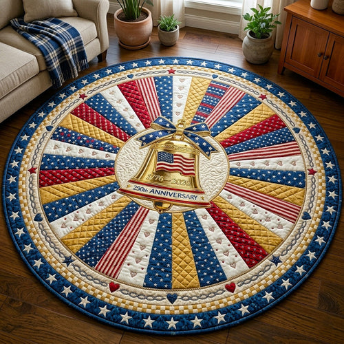 America 250Th Anniversary Quilted Round Mat 4Th Of July Home Decor Patriotic Themed Gifts