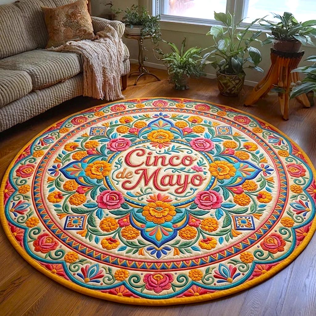 Cinco De Mayo Quilted Round Mat Cinco De Mayo Decorations Ideas Latina Gift Ideas