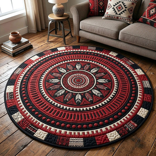 Geometric Mandala Quilted Round Mat Boho Living Room Furniture Gift Ideas For Mom