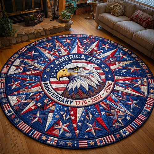 Eagle America 250 Semiquincentennial Quilted Round Mat July 4 Decor Patriotic Presents