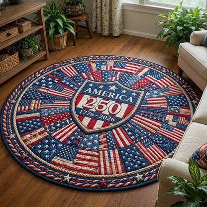 America 250 Quilted Round Mat 4Th Of July Decoration Ideas Independence Day Gift