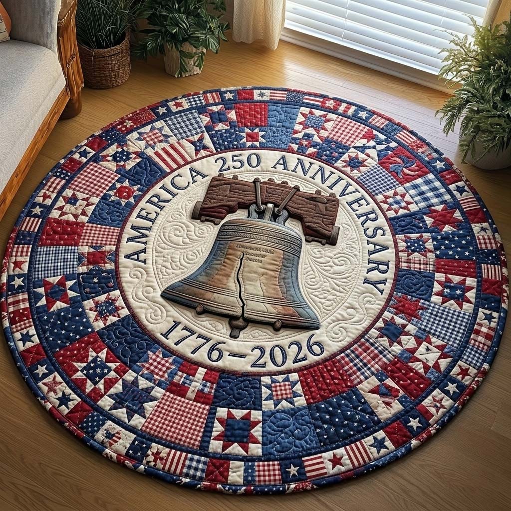 America 250Th Anniversary Quilted Round Mat July 4 Decorations Patriotic Gifts For Dad