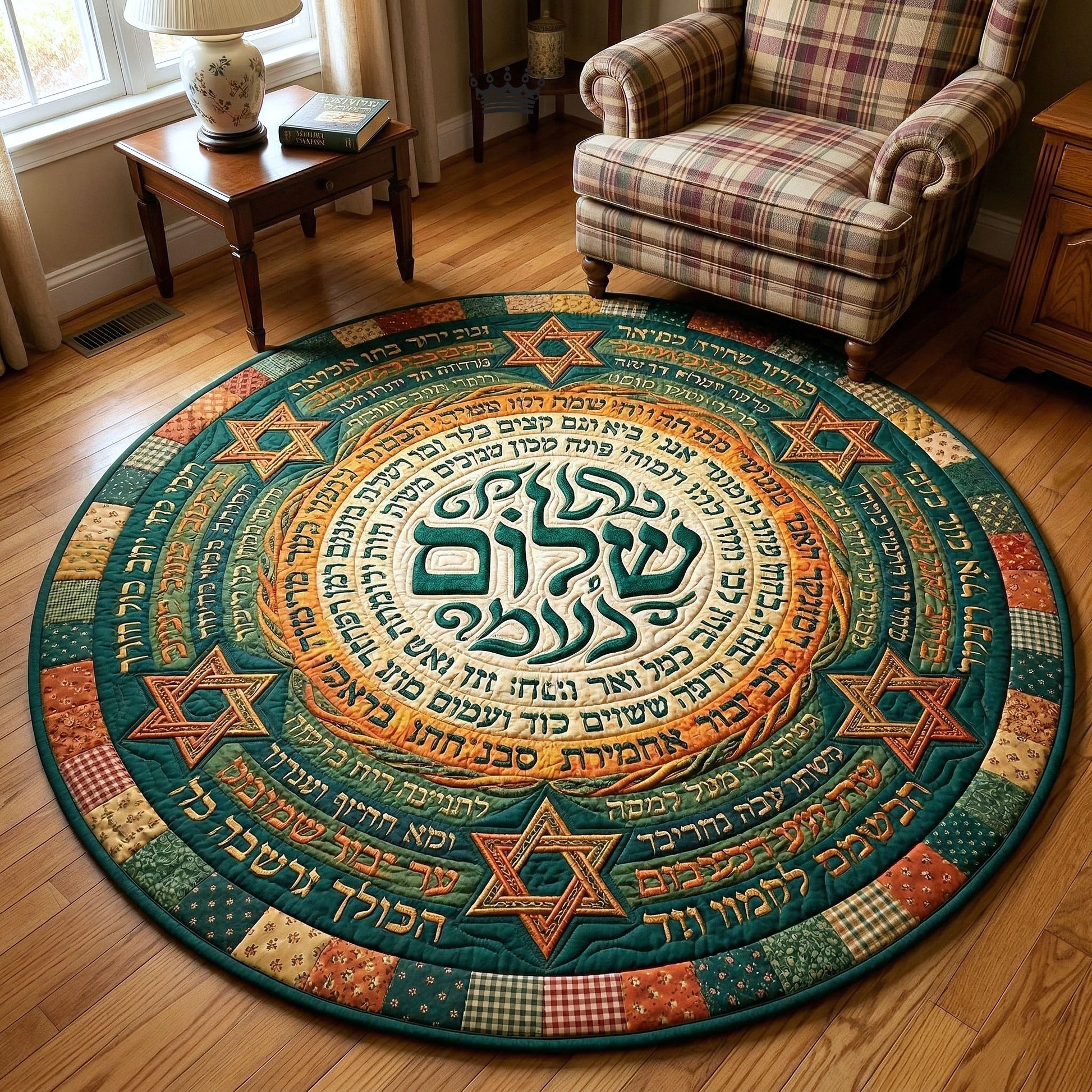 Shalom Star Of David Quilted Round Mat Rustic Home Decor Father_s Day Gift Ideas