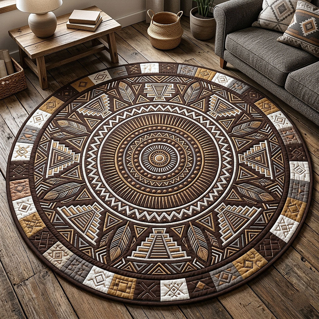 Tribal Mandala Quilted Round Mat Aesthetic Living Room Ideas Mother_s Day Gift Ideas