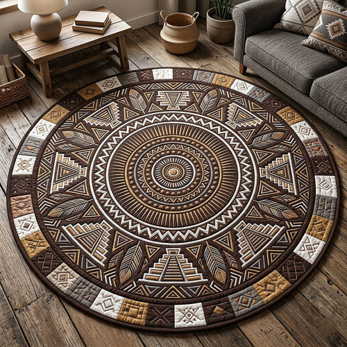 Tribal Mandala Quilted Round Mat Aesthetic Living Room Ideas Mother_s Day Gift Ideas