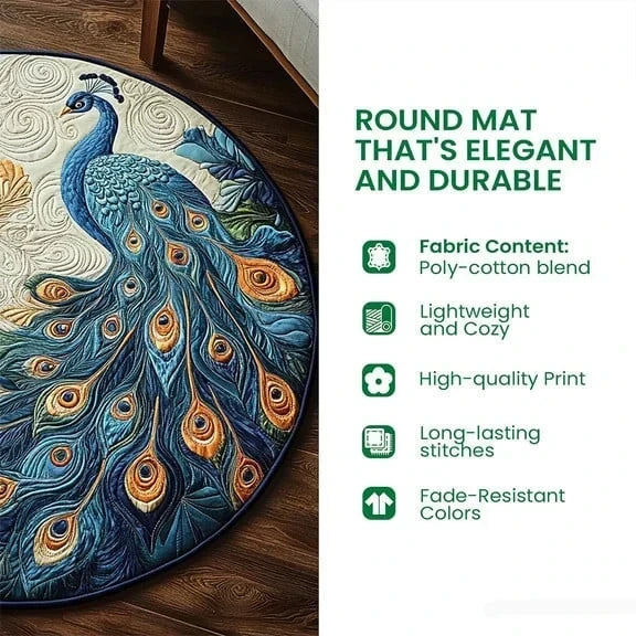 Fiery Dragon Pit Quilted Round Mat Mythical Circle Rug Living Room Decor Gifts For Fathers - Printvoro